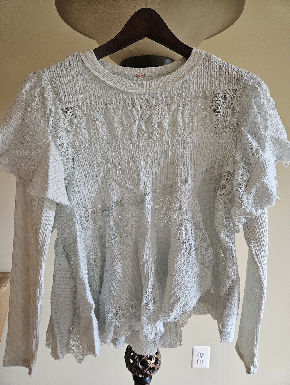 NWOT Free People Snowfall Lace Patchwork Ruffles Tunic - Picture 5 of 13